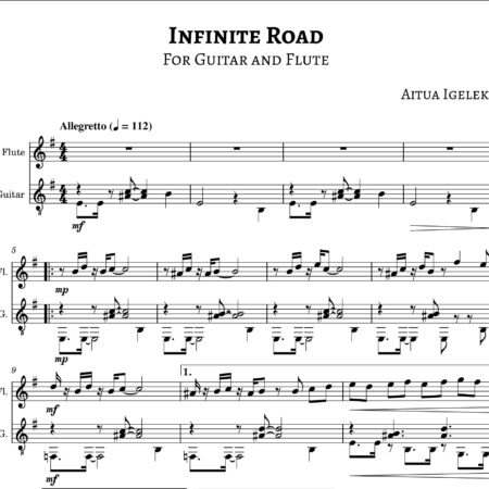 Infinite Road: Partition pour Guitare et Flûte