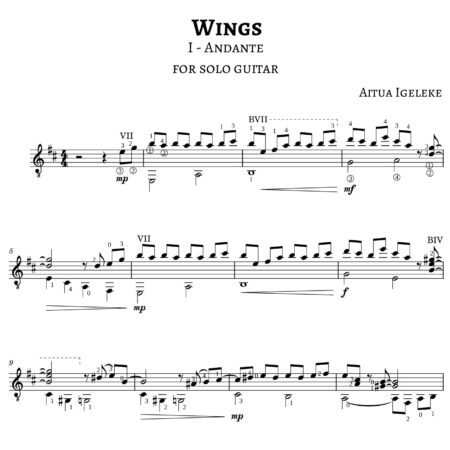 Wings - I Andante : Partition pour guitare