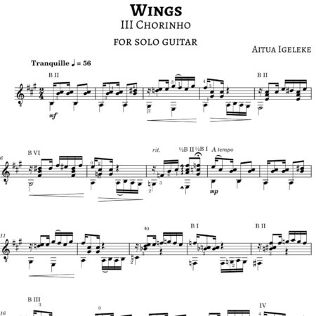 Wings - III Chorinho : Partition pour guitare